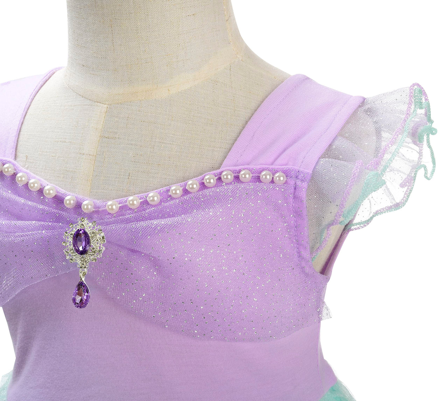 Dressy Daisy Princess Mermaid Dress Up Clothes Halloween Fancy Party Tulle Skirt Summer Outfit For Toddler Girls Size 2T, Style