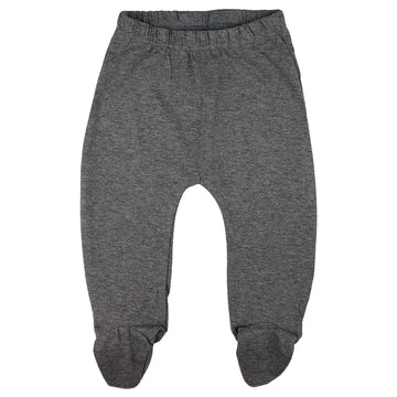 123 Bear Baby Soft Cotton Spandex Pants With Feet (Gray Stripe 4-Pack, 0-3 Months)