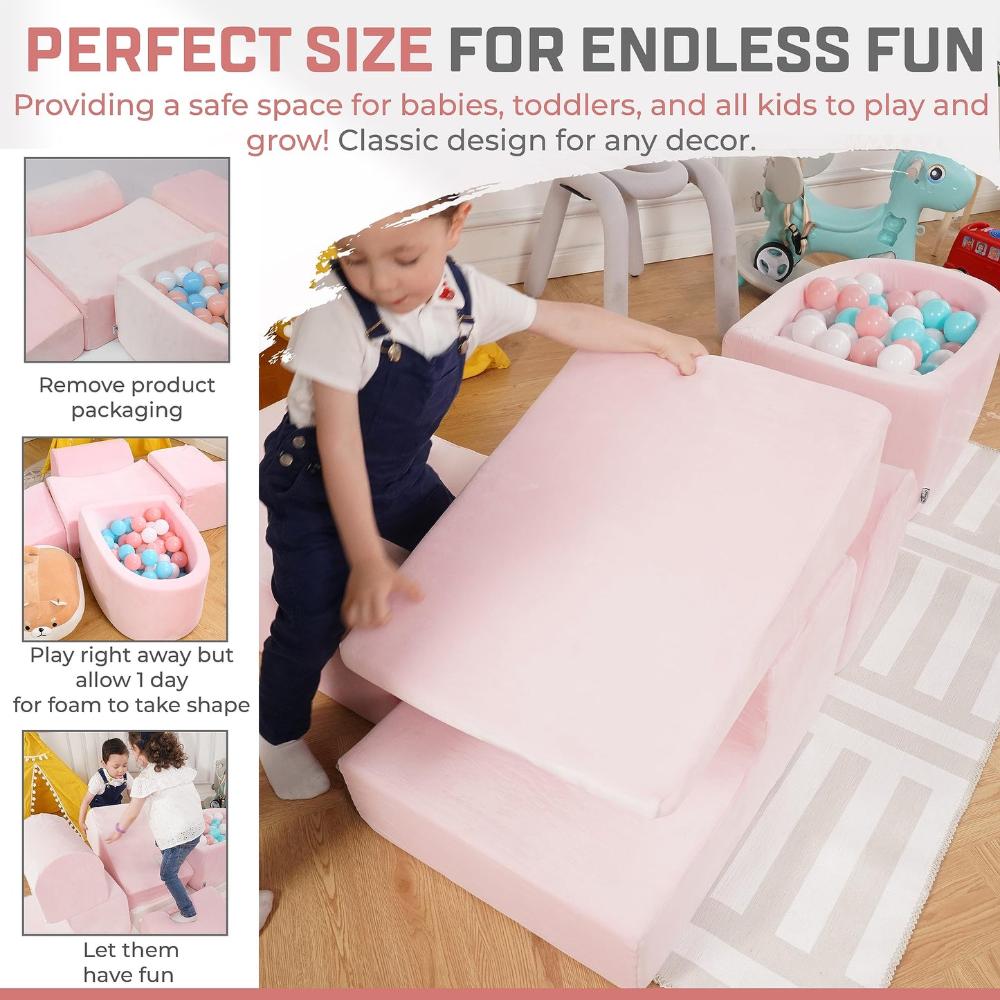 Zysmalat Foam Climbing Blocks For Toddlers 1-3 - Climb And Crawl Activity Playset - Indoor Activity Play Structure For Toddlers