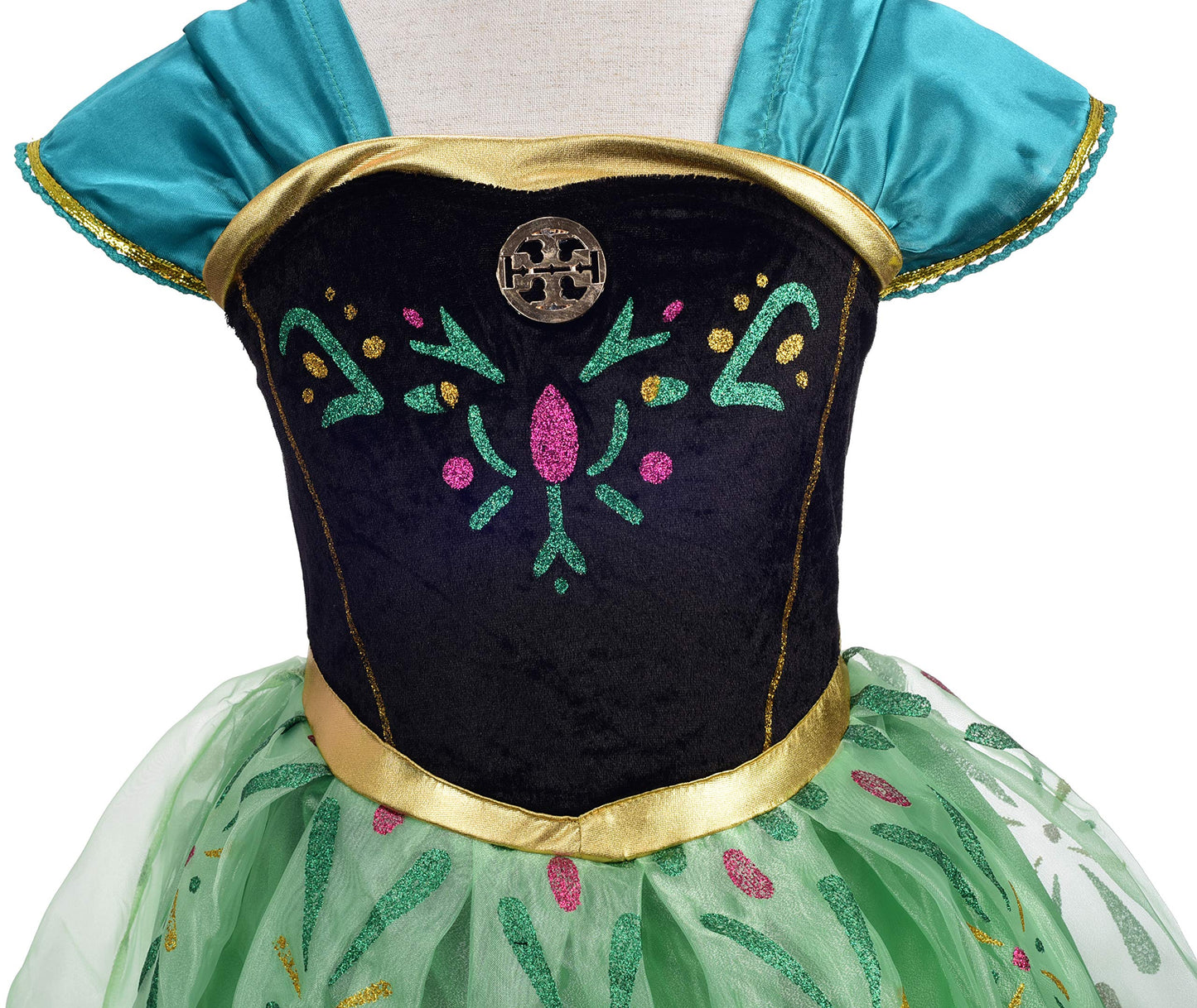Lito Angels Little Girls Princess Coronation Costumes Halloween Birthday Fancy Party Dress Up With Accessories Size 5-6 Green 13