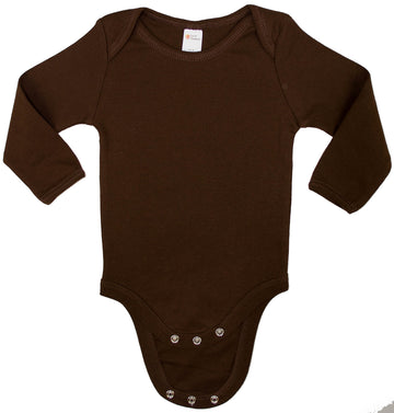 Earth Elements Baby Long Sleeve Bodysuit 0-3 Months Chocolate