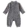 Adidas Baby Girls Long Sleeve Zip Front Printed French Terry Coveralls And Toddler Sleepers, Charcoal Grey Heather, 24 Months Us