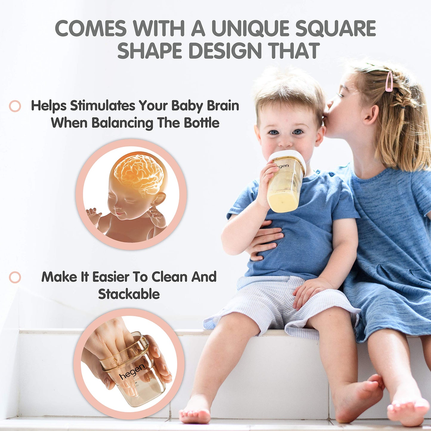 Hegen Newborn Baby Bottle Basic Starter Kit- Ppsu Bottle For Babies, Medium & Slow Teat- Breast Milk Storage Lids And Secure Sea