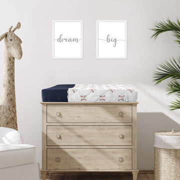 Sweet Jojo Designs Red, White And Blue Changing Pad Cover For Baseball Patch Sports Collection