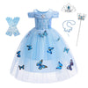 Dressy Daisy Little Girls' Princess Dress Costume With Accessories Halloween Fancy Dresses Up Butterfly Size 6X-8 Blue
