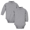 Gerber Baby Boys 2-Pack Long Sleeve Turtleneck Onesies Bodysuits Footie, Gray, 4T Us
