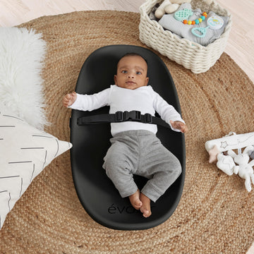 Evolur Eva Baby Changing Pad In Black, Soft, Lightweight And Portable Changing Pad, Fits All Changing Table, Waterproof Firm Pad