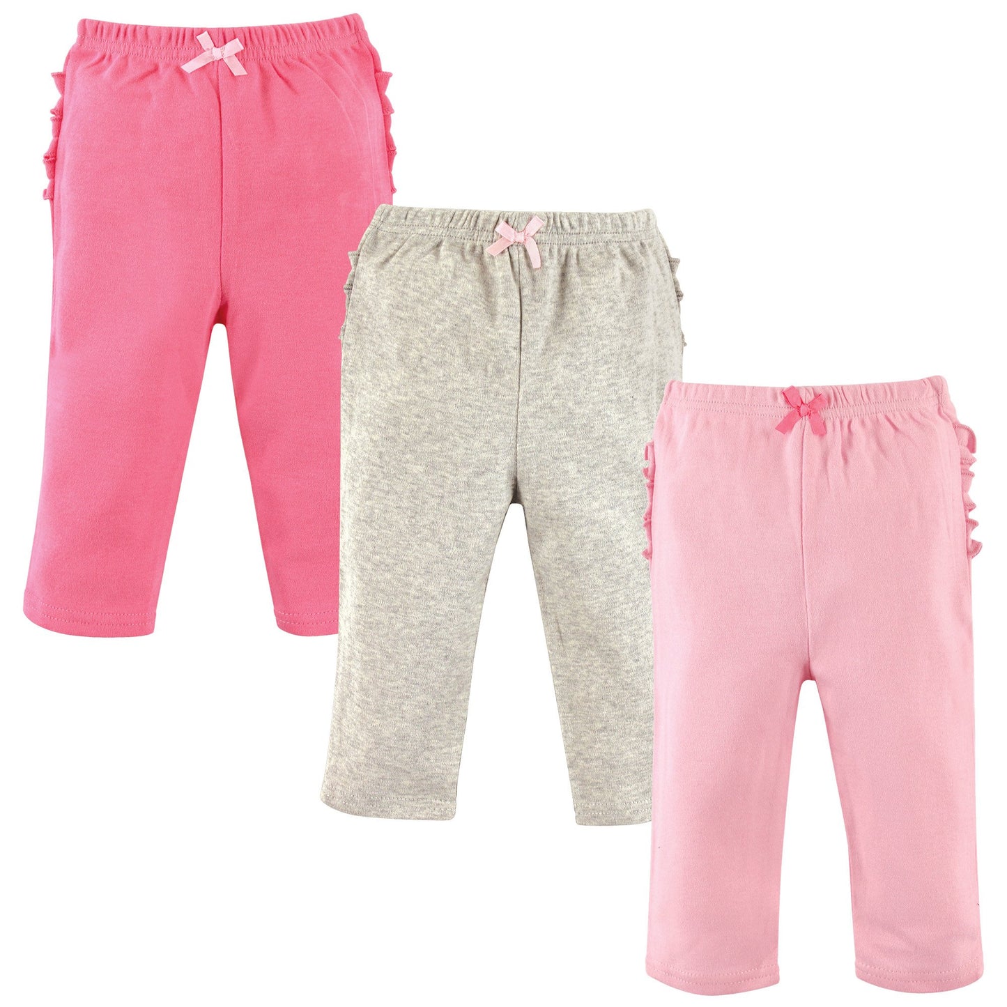Hudson Baby Unisex Baby Cotton Pants And Leggings, Pink Gray, 3-6 Months
