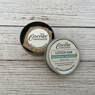 Lotion Bar Moisturizer With Beeswax And Shea Butter For Dry Skin 1 Ounce (Eucalyptus Spearmint)