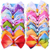 Eygla 18 Pcs 5 Inch Hair Bows For Girls, Rainbow Hair Bows Alligator Clips - Handmade Grosgrain Ribbon Bows For Little Girls Tod