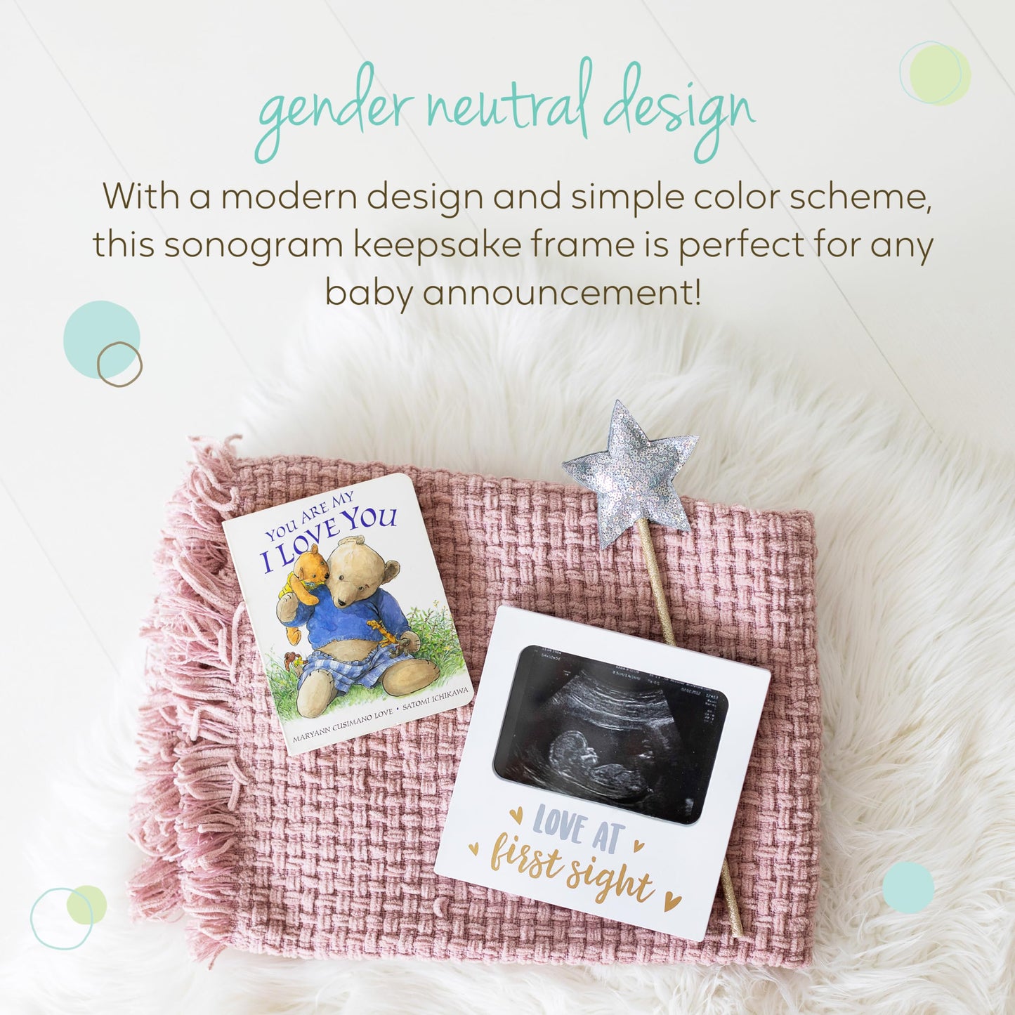 Tiny Ideas Love At First Sight Sonogram Picture Frame, Gender Neutral Ultrasound Keepsake, Ideal Pregnancy Gift, Baby Shower And