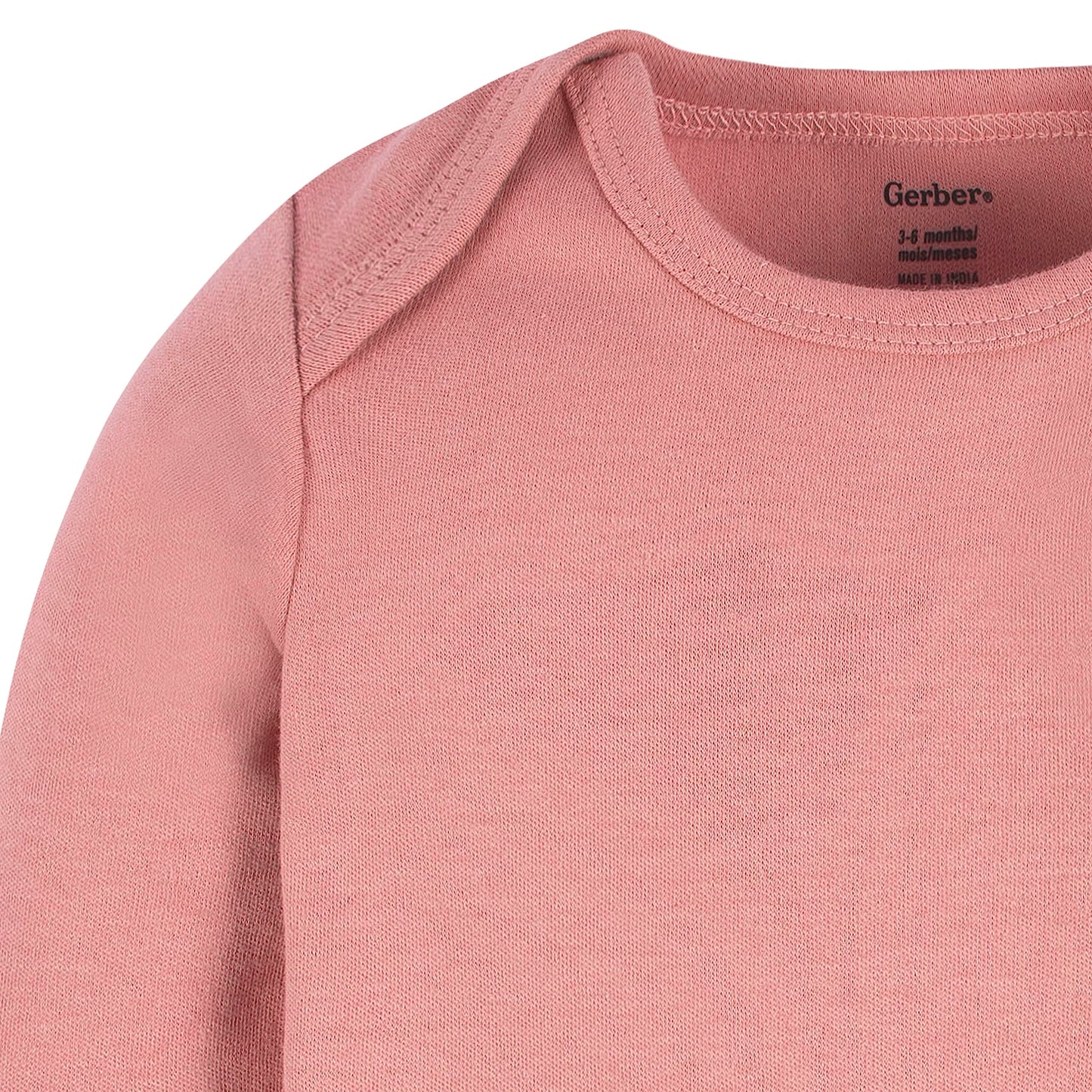Gerber Unisex Baby Long Sleeve Solid Onesies Multi-Pack Interlock 180 Gsm, Pink