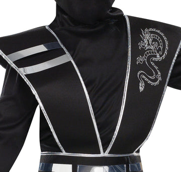 Fun World Mirror Ninja Silver Costume, Medium 8-10, Multicolor