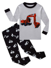 Family Feeling Excavator Baby Boys Long Sleeve Pajamas Sets Cotton Pyjamas Toddler Infant Kids 18-24 Months Grey