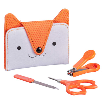 Petit Collage Baby Nail Kit - Includes Baby Nail Clippers, Scissors, And Nail File - Includes A Fox-Shaped Pouch Measures 7    X