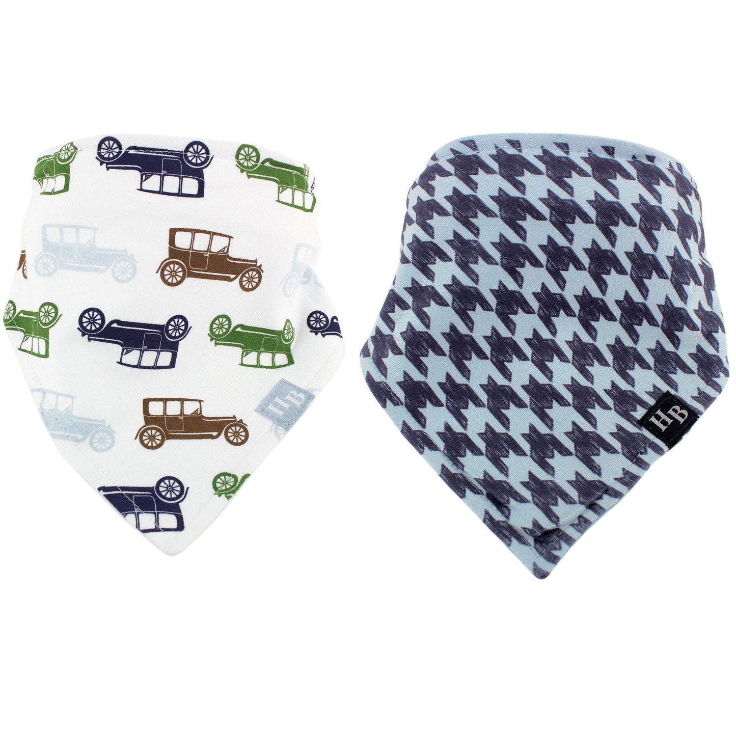 Hudson Baby Unisex Baby Cotton Bandana Bibs, Car, One Size