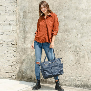 Miss Fong Diaper Bag Tote Baby Bag Leather Diaper Bag Backpack Large Diaper Tote Bag, Diaper Bag Purse With 11 Diaper Bag Organi