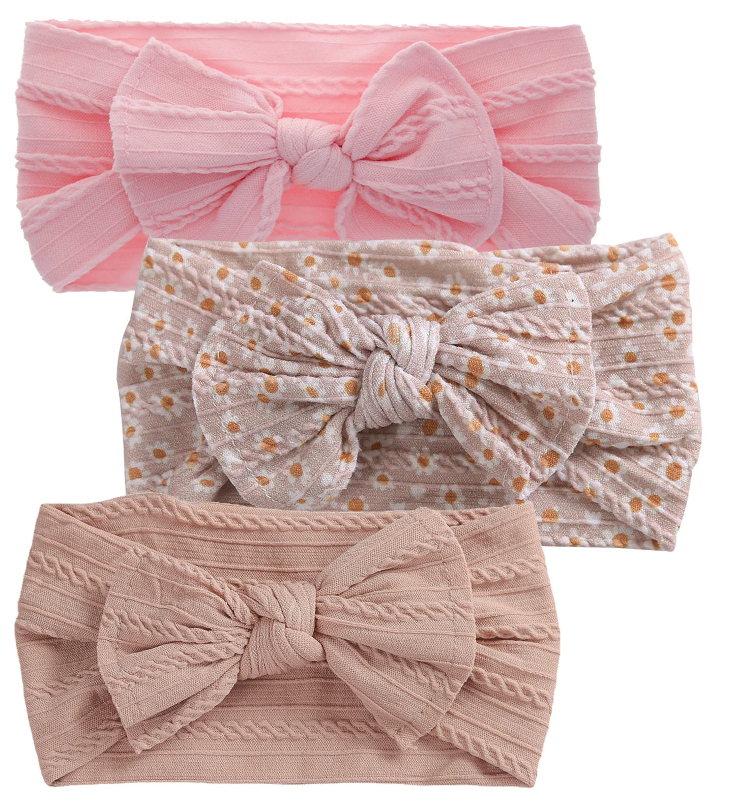 XuoAz Baby Girls Bow Flora Headband Baby Turban Knotted Elastic Headwrap for Newborn Infant Toddler Hair Accessories