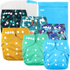 Leekalos Cloth Diapers Reusable for Boys and Girls, Baby Diaper Cloth with Inserts & Wet Bag One Size