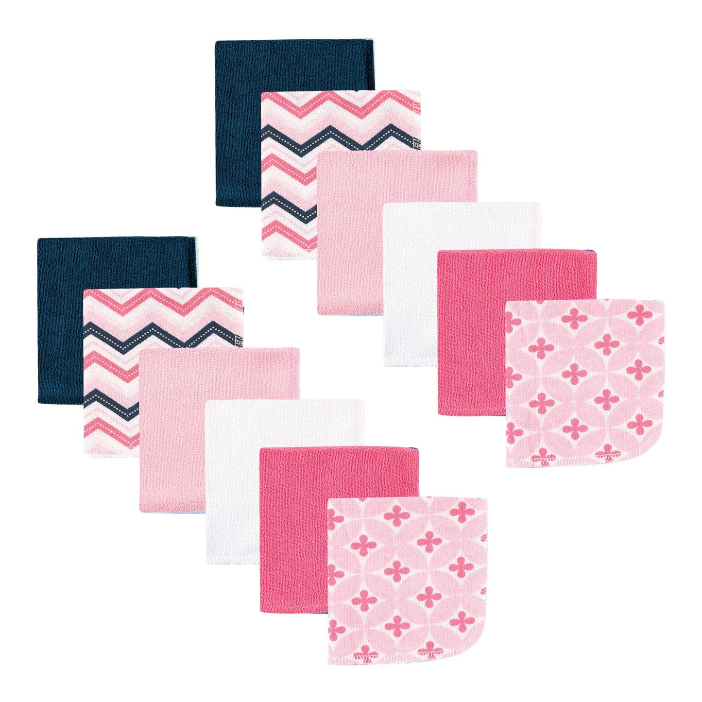 Luvable Friends Unisex Baby Cotton Rich Washcloths, Chevron, One Size