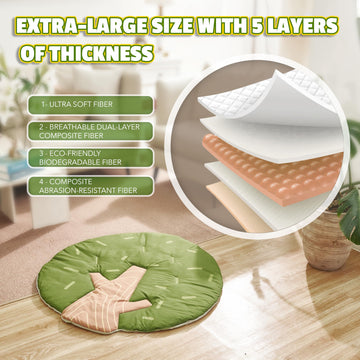 Tinitigies Baby Play Gym Mat - Jungle Safari Activity Mat With 8 Detachable Toys For Sensory Development - Thick, Oversized, Was