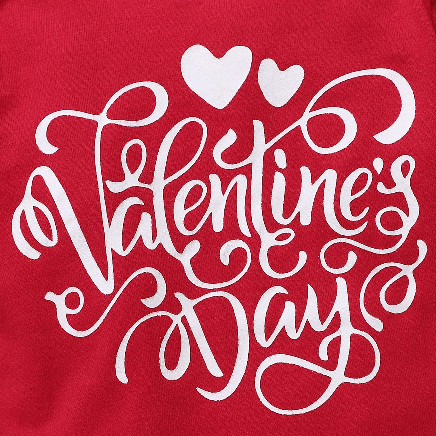 Baby Girl Valentines Day Outfit Infant Valentines Romper Shirt Love Heart Pants With Headband Cute Valentine Baby Outfit 3-6 Mon