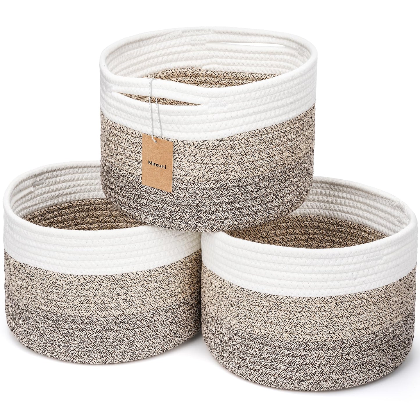 Maxuni Small Rope Baskets for Storage, Baskets for Gifts Empty, Cute Round Woven Basket, Decorative Shelf Baskets 9.82?.82?.1 ,