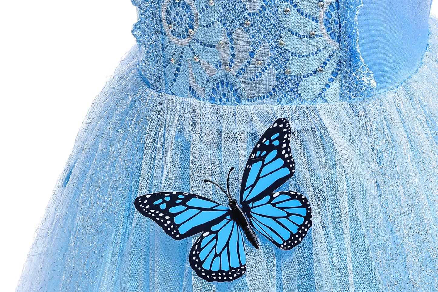 Dressy Daisy Little Girls' Princess Dress Costume With Accessories Halloween Fancy Dresses Up Butterfly Size 8-10 Blue
