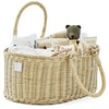 Bebe Bask Baby Diaper Caddy Organizer - Handmade Rattan - Luxury Diaper Caddy Basket - Cute Diaper Caddy For Baby Girl & Diaper