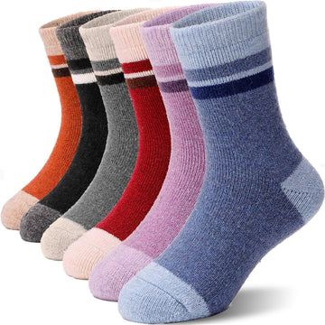 Antsang Kids Wool Hiking Socks Toddlers Boys Girls Warm Thick Thermal Crew Boot Heavy Cozy Snow Cabin Winter Gift Snowboarding S