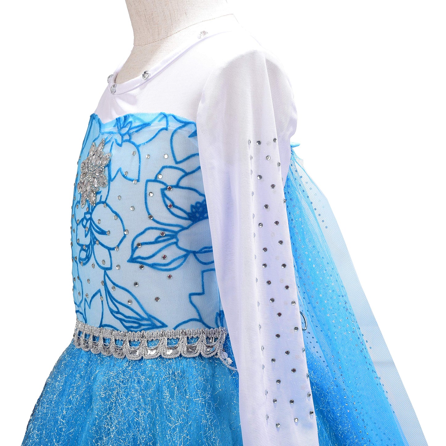 Lito Angels Toddler Girls Princess Dress Up Costumes Snow Queen Dress Halloween Christmas Long Detachable Train With Accessories