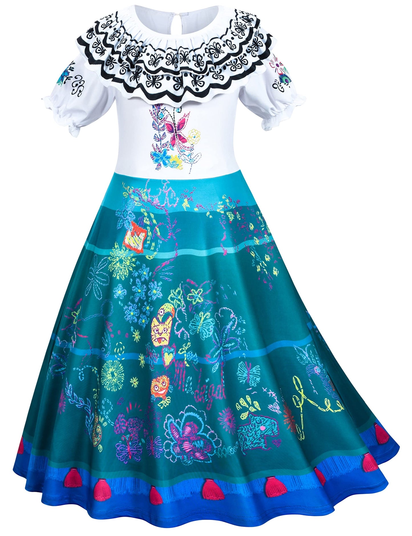 Kaisebile Princess Dress For Girls Birthday Halloween Dress Up With Bag Glasses Earrings 3T 4T