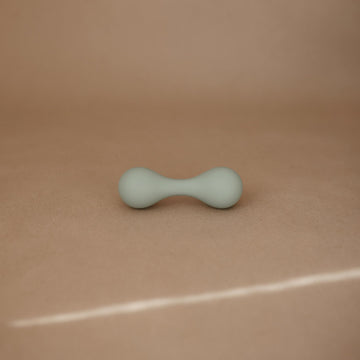 mushie Silicone Baby Shaker Rattle Toy | Ages 3+ Months (Cambridge Blue)