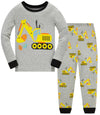 Popshion Boy Easter Outfit Long Sleeve Cotton Excavator Pjs Toddler 2 Piece Summer Clothes Set Kids Easter Pajamas 7T