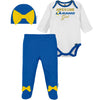 Nfl Baby Girls' 3Pc Bodysuit, Footed Pant, & Cap Set, Los Angeles Rams, 6-9 Months