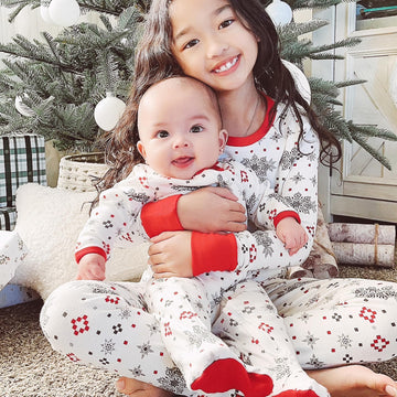 Honestbaby 2-Piece Family Matching Holiday Pajamas Organic Cotton For Men, Kids, Toddlers, Baby Boys, Girls, Unisex Pets, Jumbo