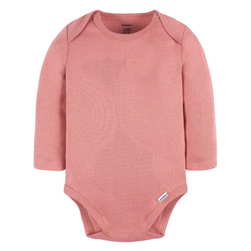 Gerber Unisex Baby Long Sleeve Solid Onesies Multi-Pack Interlock 180 Gsm, Pink