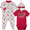 Nfl San Francisco 49Ers 3 Pack Bodysuit Sleep N Play Footie Cap Registry Gift Set, Red San Francisco 49Ers New, 3-6 Months