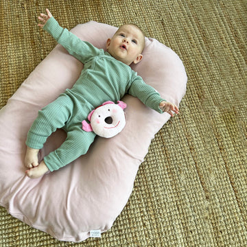 Mozah Baby Lounger Cover For Newborns - Soft Cotton Slipcover Fitting Most Infant Loungers And Baby Nest Loungers (Pale Mauve -