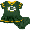 NFL Green Bay Packers Team Jersey Dress and Diaper Cover, green/yellow Green Bay Packers, 18 Months