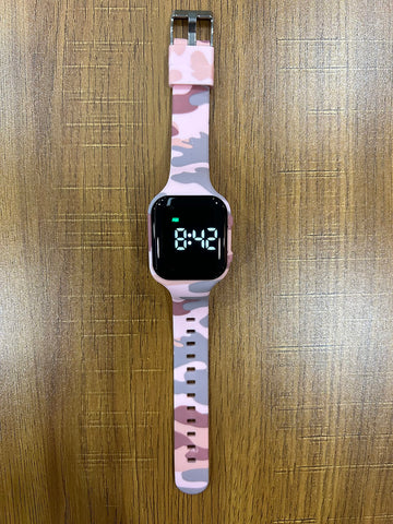 E-Vibra Vibrating Alarm, Potty Training Watch - Water Resistant Medical Reminder With Timer (Pink Camouflage)