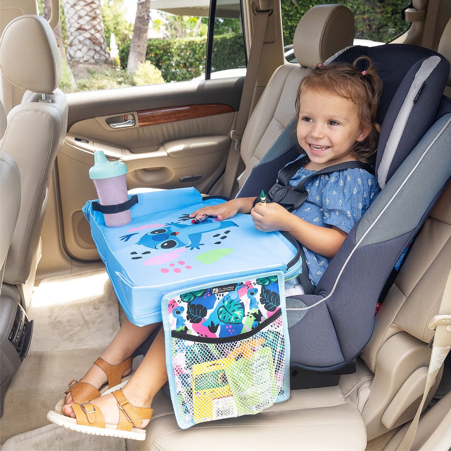 J.L. Childress Disney Baby 3-In-1 Travel Tray & Ipad Tablet Holder - Car Seat Lap Tray For Toddlers, Kids - Use On Airplanes, Ro