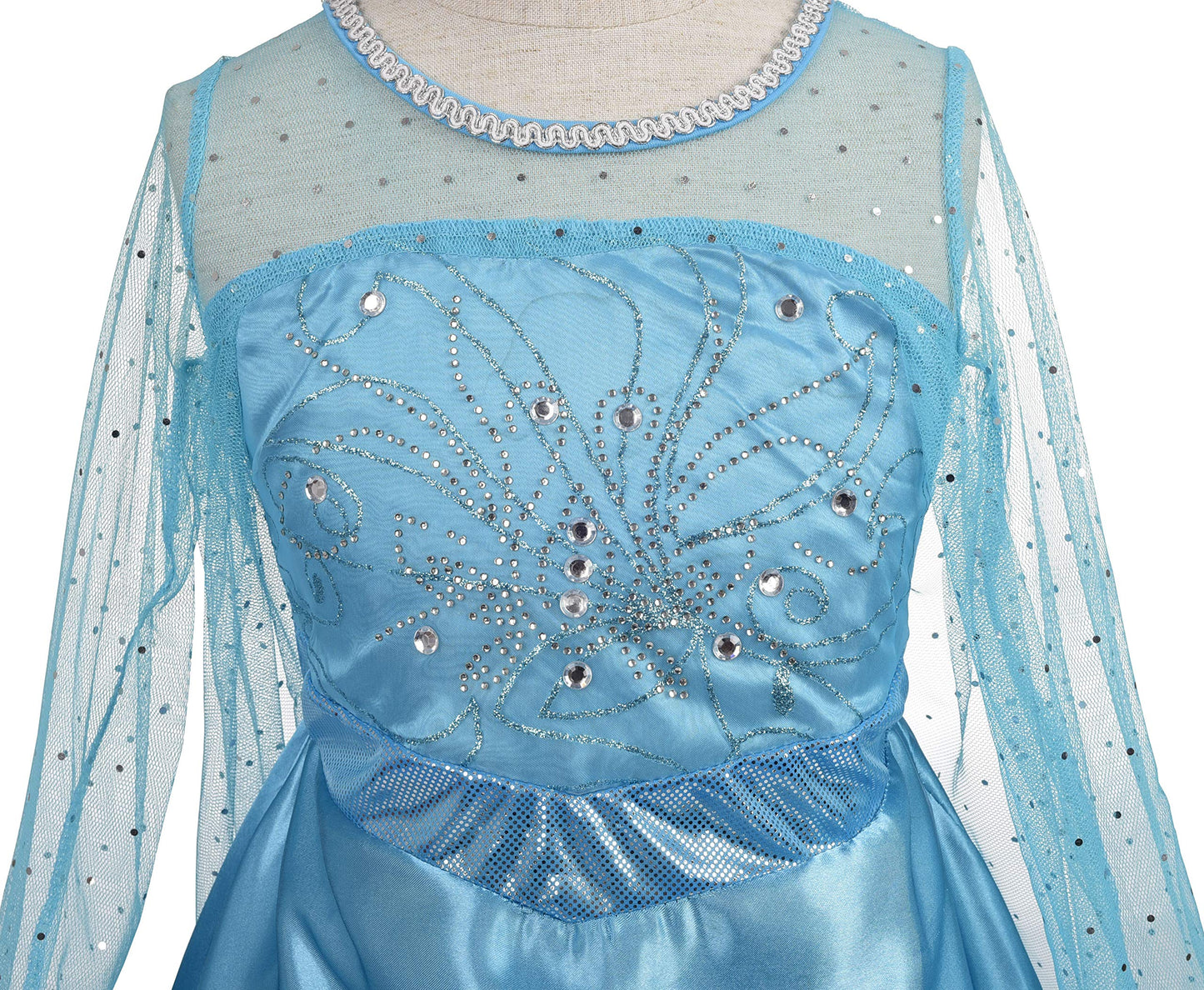 Dressy Daisy Little Girls Ice Princess Costumes Birthday Halloween Christmas Fancy Dress Up With Long Train Size 6X-8 Style G