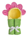 Yikes Twins Hooded Baby Towel for Kids 2-8 | Large 100% Cotton Baby Towel for Girls | Cute Flower Bath Towels for Babies and Tod