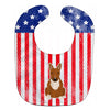 Carolines Treasures Patriotic USA Baby Bib, Bull Terrier Red, Large