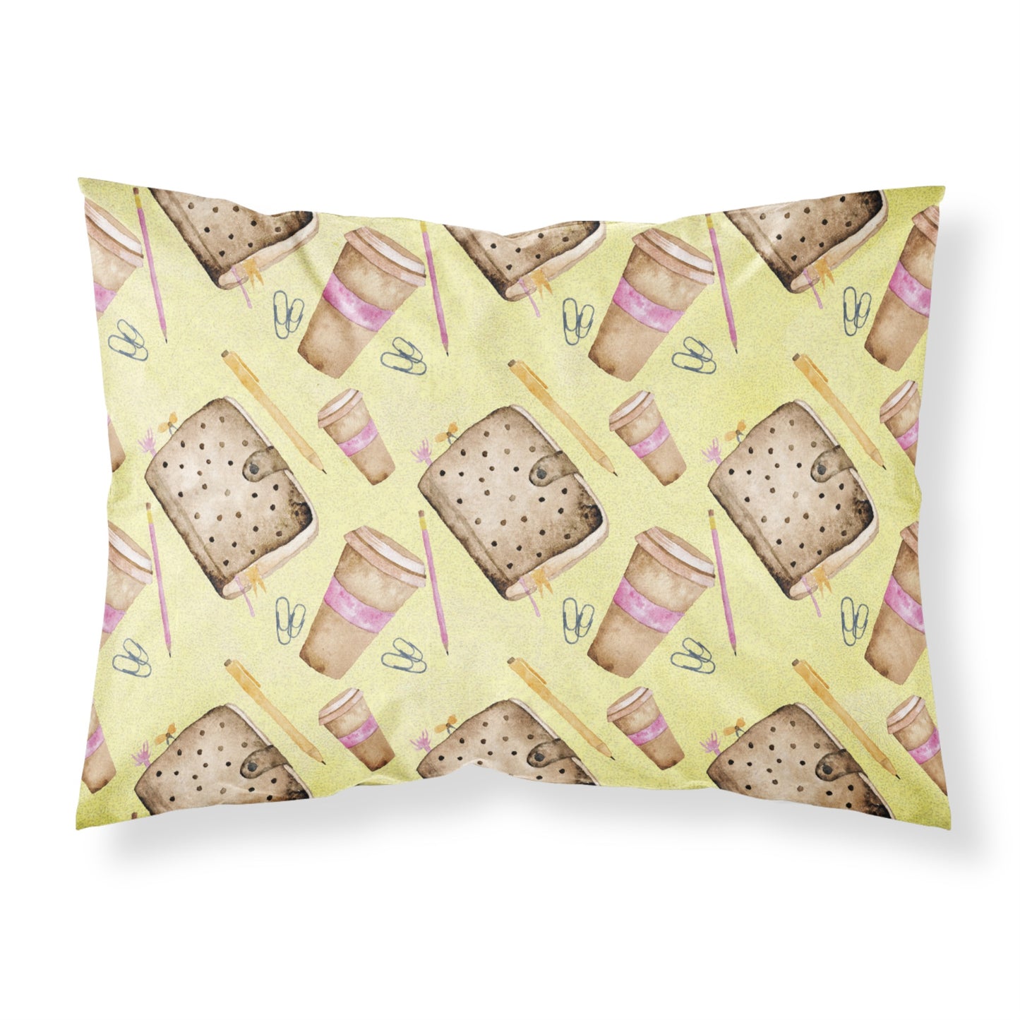 Caroline'S Treasures Watercolor Coffee And Journal Pillowcase, Standard, Multicolor'