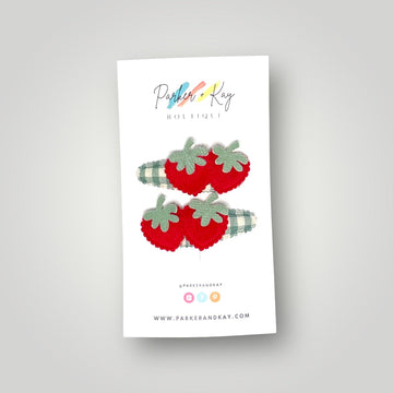 Soft Strawberries Hair Clips