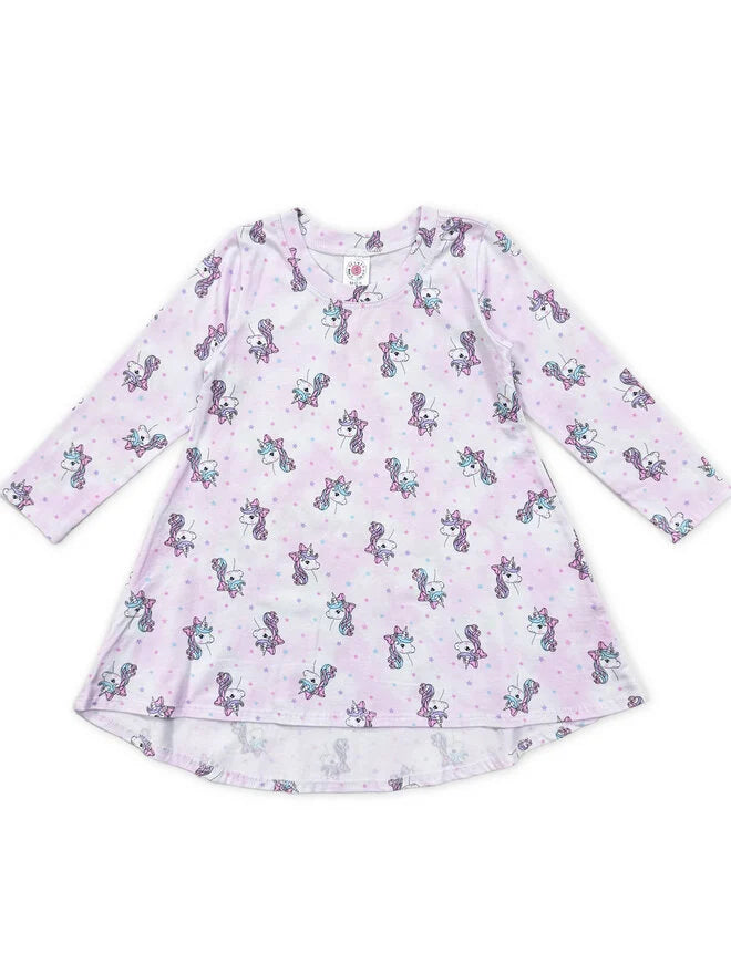 ESME - Long Sleeve Hi-Low Dress, Coquette Unicorn