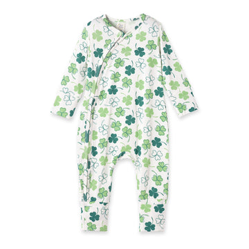 Shamrock Zip Romper – Convertible Cuff Bamboo Irish Sleeper