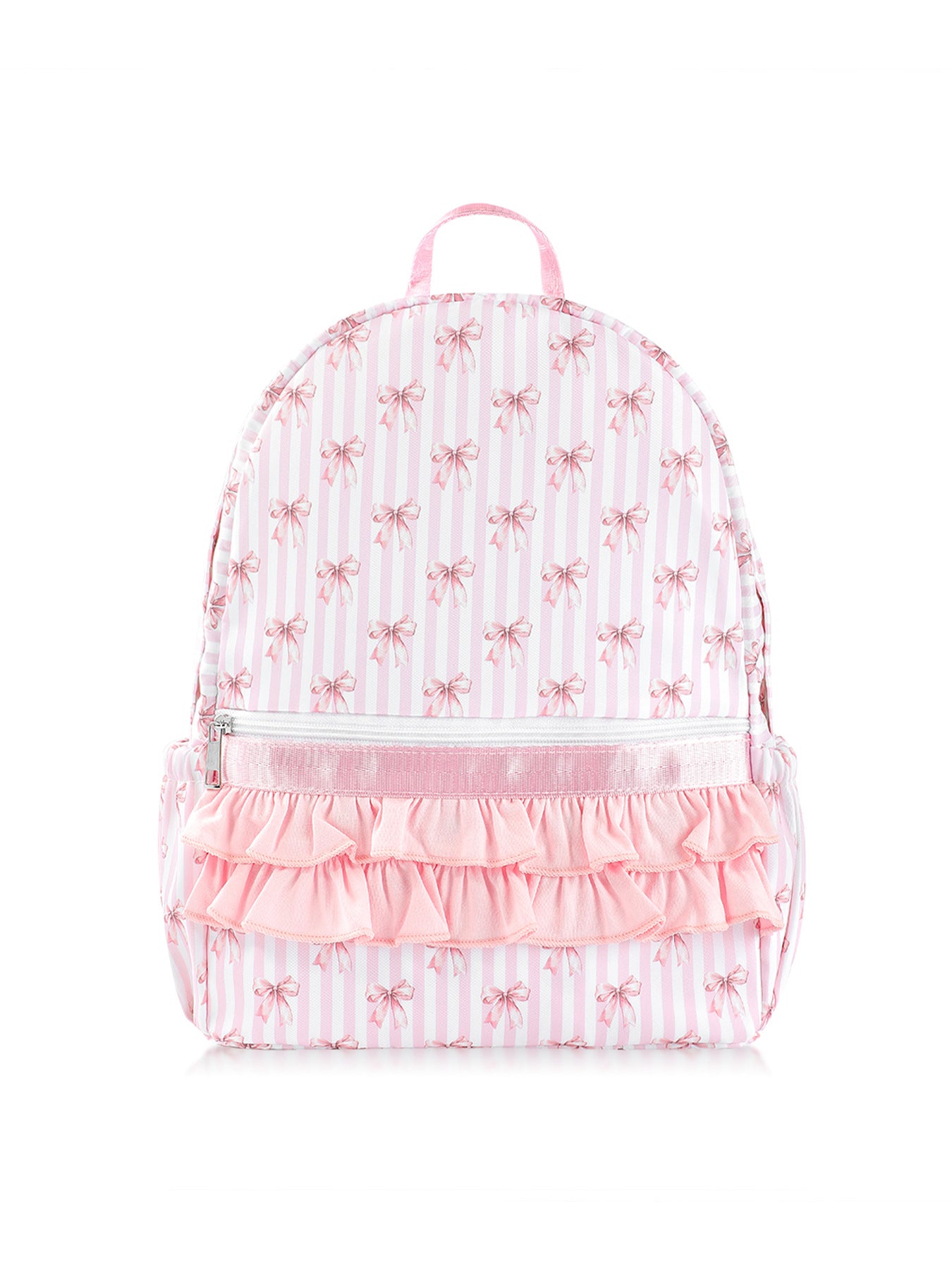 Cross-Border Cute Bow Floral Backpack Cute Pink Ruffle Decoration Large Capacity Portable Student Backpack